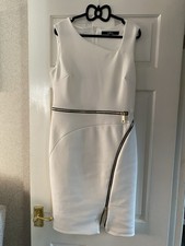 White Dress With Gold Zip Detail star By Julian Macdonald At Debenhams Size 14