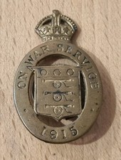 Original WW1 On War Service Badge 1915 No. 52861