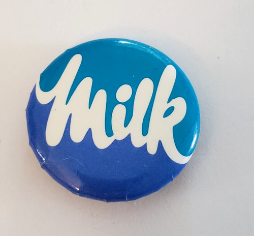 Milk round pinback pin - 1.25, in