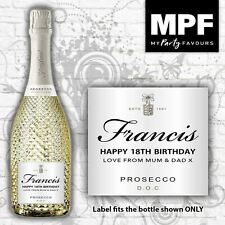 Personalised Prosecco Bottle LABEL - Birthday Gift - Any Age - Any occasion