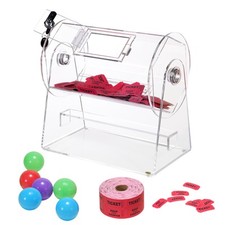 VEVOR Acrylic Raffle Drum Lottery Cage Holds 2500 Tickets or 100 Bingo Balls
