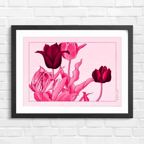 Vintage tulip flower - tulip, art