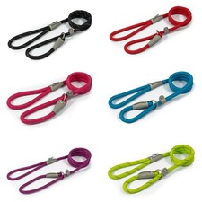 Ancol Rope Dog Slip Lead Viva Strong Soft Nylon Black Red Blue Pink Green Purple
