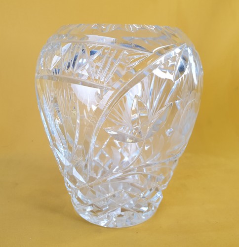 Cut glass vase - with,