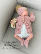 “Sugarplum ” 4 Piece Set Knitting pattern . Sizes Premature to 24 month old baby