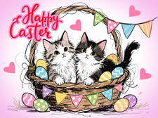 Happy Easter Kittens Greeting