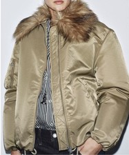 Zara FAUX FUR COLLAR BOMBER