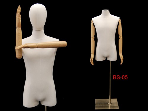 Adult male white linen torso - white,