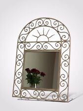 Wall Mirror Painted Wrought Iron Mirror Sunburst Arched