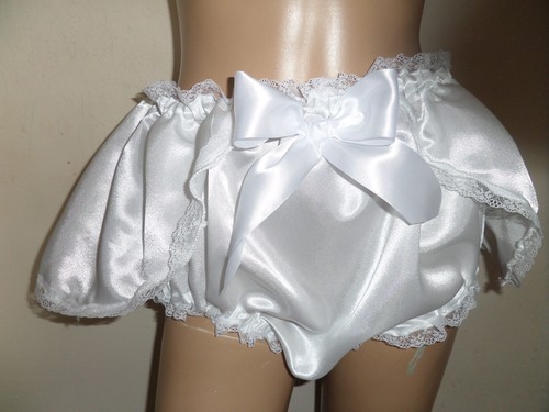 Adult baby sissy white satin - baby,