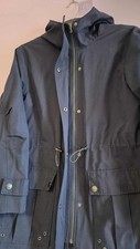 Next Rainwear Size 14 Navy Blue Waterproof Parka with Hood and Pockets VGC