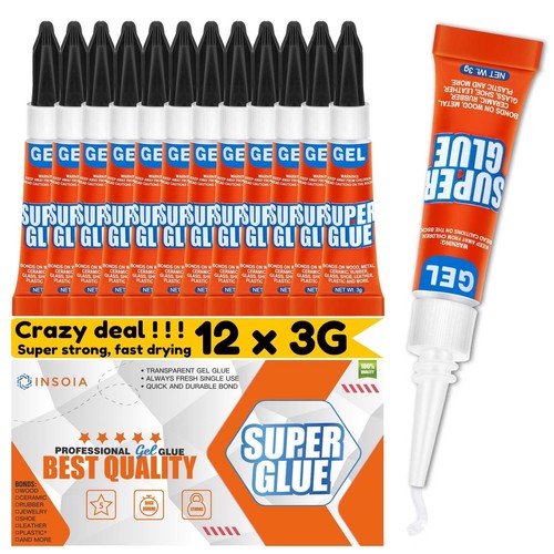 Pack super glue - 12-pack, clear