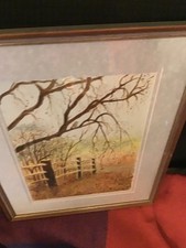 a vintage teak gilt framed