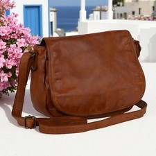 Gianni Conti Luisa Italian  Leather Crossbody Bag • Washed Vintage Style 4203772