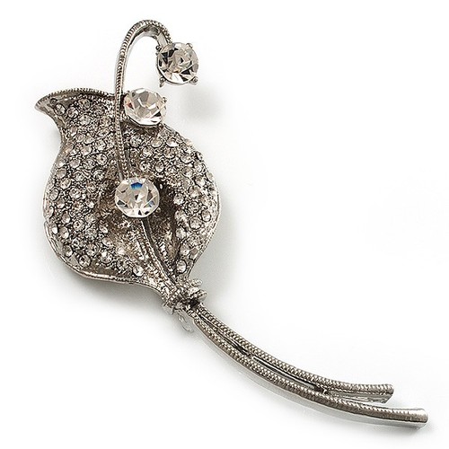 Diamante calla lily brooch - lily,