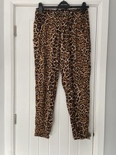 Izabel London Womens Leopard Harem Yoga Pants Elasticated Boho Trousers Size 12