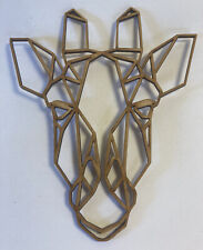 Laser Cut Geometric Animal Shape 200mm MDF Giraffe. Craft Scroll Art