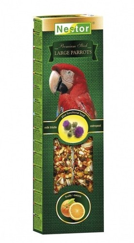 Large parrots sticks food - parrots,