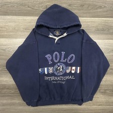 Vintage Polo Hoodie Mens Large