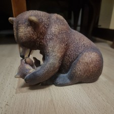 National Wildlife Federation Porcelain Bear And Cub Mothers Pride Figurine 1984