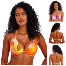Freya Miami Sunset Bikini Top Halter Non Padded Underwired Womens Swim 204904