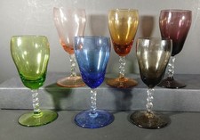 6 x Vintage Retro Harlequin Sherry Wine Glasses - 5”