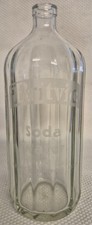 Vintage Britvic Soda Water Ribbed Glass Bottle - 25x9x9cm