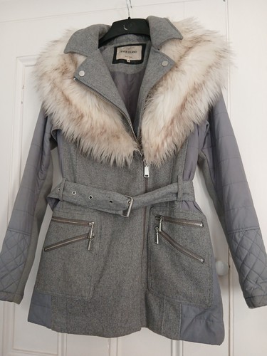 River island grey belted faux - belted,