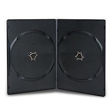 25 X Double Slim Black DVD/CD/BLU RAY Case with 7 mm Spine for 2 Discs