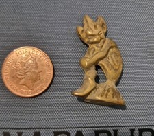 Brass Elf/Imp Vintage Ornament Figure, Nice Naughty Elf Christmas Decor, Bf1