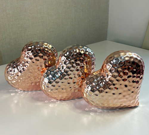Set rose gold hammered - 3,