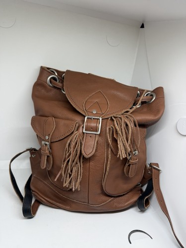 Zatchels tan leather backpack