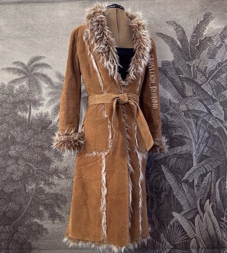Rare real suede afghan - suede, trench