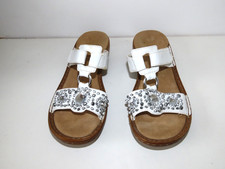 Reiker white leather mules