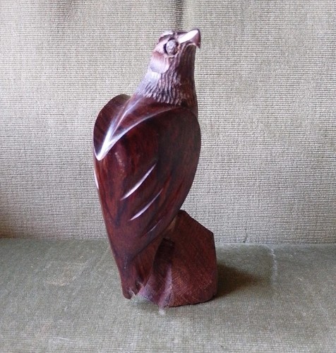Carved iron wood eagle 14cm - iron,