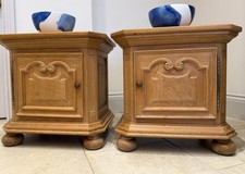 Pair French Solid Oak Louis XV