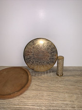 Vintage Vogue Vanities Floral Lace Design Powder Compact & Lipstick Case 1950’s
