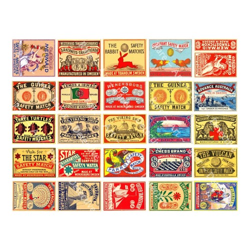 Safety match box label - safety,