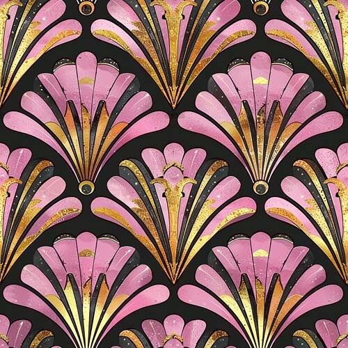 20x pink baroque art deco - art,
