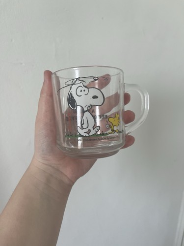 Snoopy vintage arcoroc glass - vintage,
