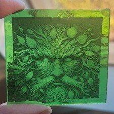 Stained glass Green Man piece