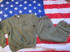 USMC US marines MARINE ISSUE PT SWEATSHIRT & PANTS TRACK SUIT OG GREEN MARPAT