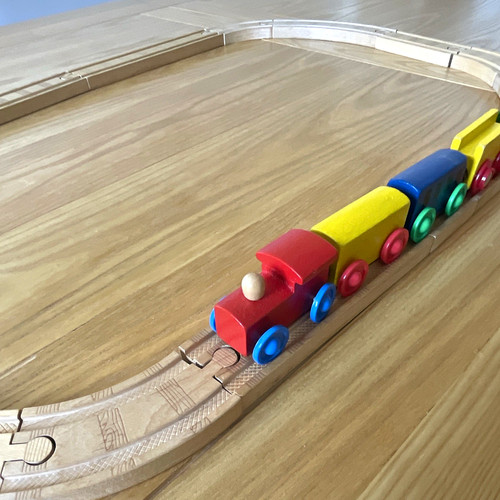 Wooden toy train and track - wooden,
