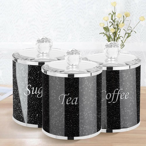 3pcs black sugar canisters - 3pcs,