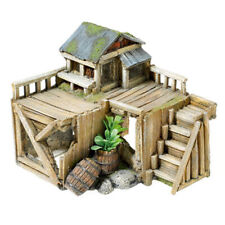 Classic Wooden House With Plants 3145 Aquarium Fish Tank Hideaway Aquarium Decor
