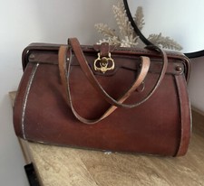 Vintage John Romain Brown Leather Doctors Bag Handbag Purse September 1968