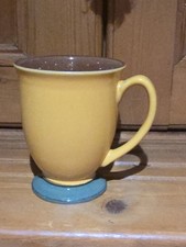 Denby - Spice - Mug Coffee / Tea - Mustard Yellow, Green & Brown - Footed Mug
