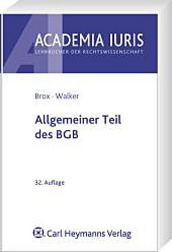 Allgemeiner teil des - teil, bgb,