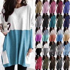 Plus Size Women Baggy Jumper Tops Ladies Tunic Long Sleeve Shirt Dress Pullover