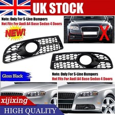 For 05-08 Audi A4 B7 S-Line S4 Bumper Fog Light Honeycomb Lower Grille Grill UK·